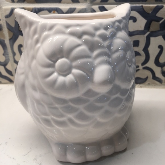 🦉🤍white ceramic owl VASE/UTENSIL HOLDER 🤍🦉 - Picture 2 of 7